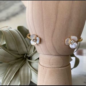 Kate Spade New York Mother of Pearl Pansy Thin Cuff Bracelet
